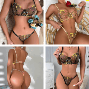 Coordinado Lenceria Flores se manda color y talla surtida