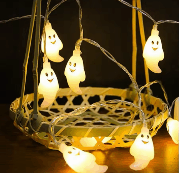Serie Led Fantasmas 1.5 mts, 10 focos ðŸ’¡ BaterÃ­as
