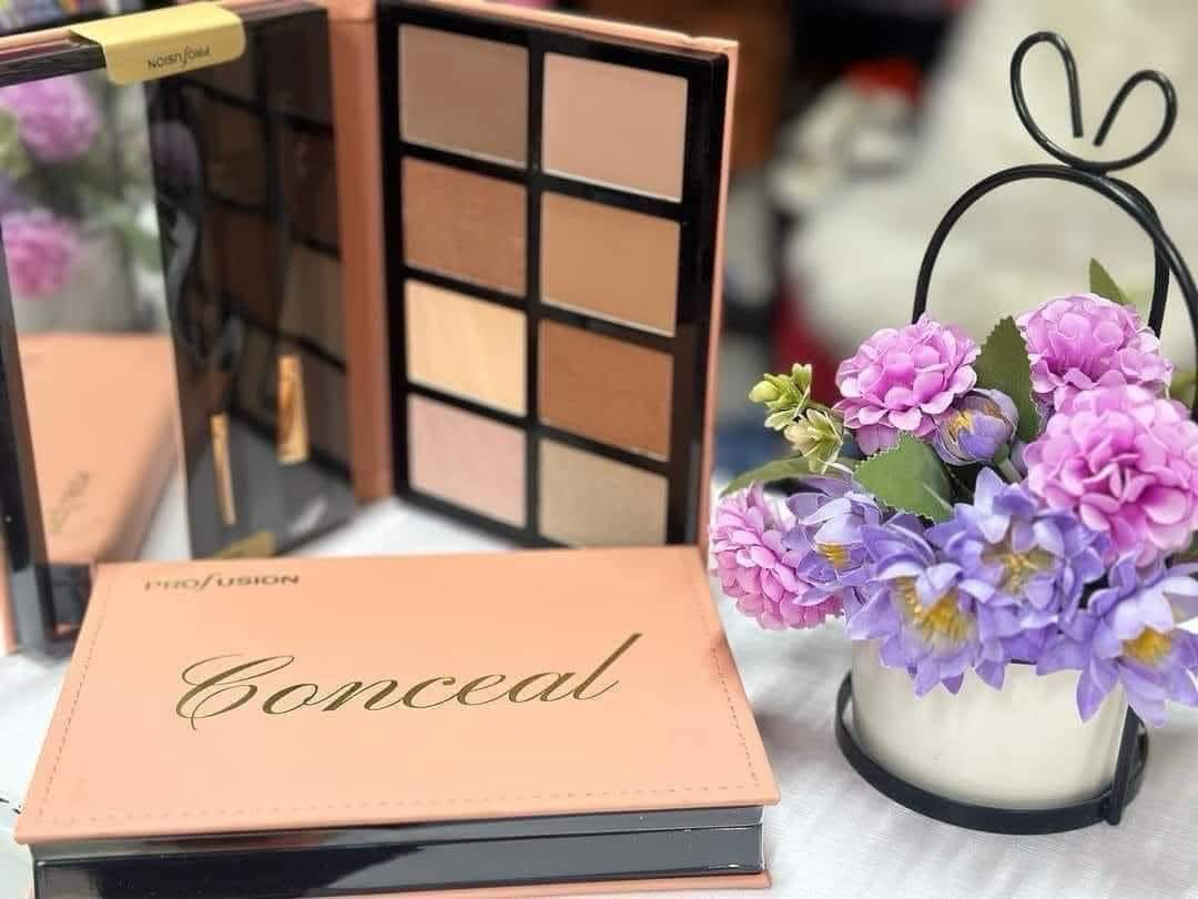 Palette de contornos con espejo y brochas