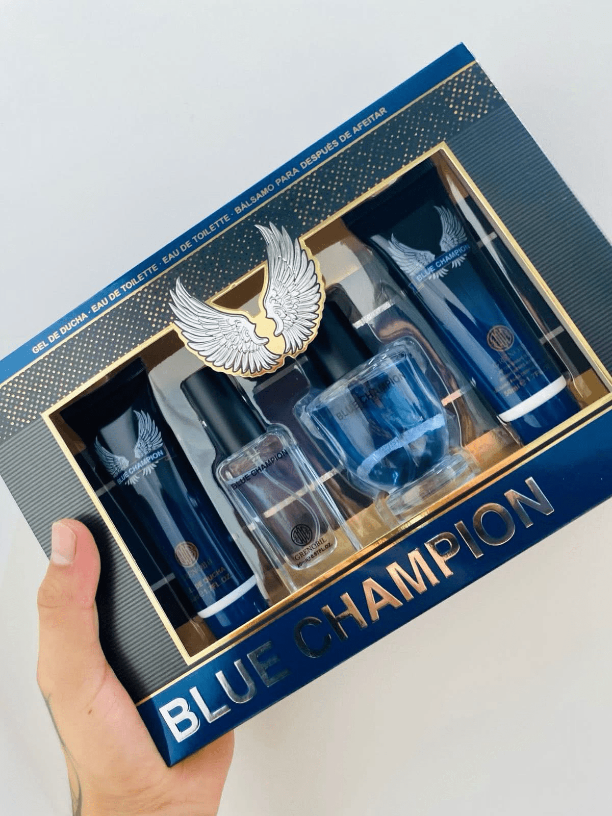 Set perfume caballero Modelo Blue Champion
