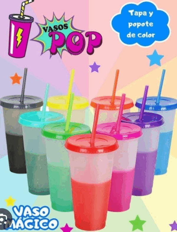 10 piezas Vaso MÃ¡gico cambia de color con agua frÃ­a o caliente