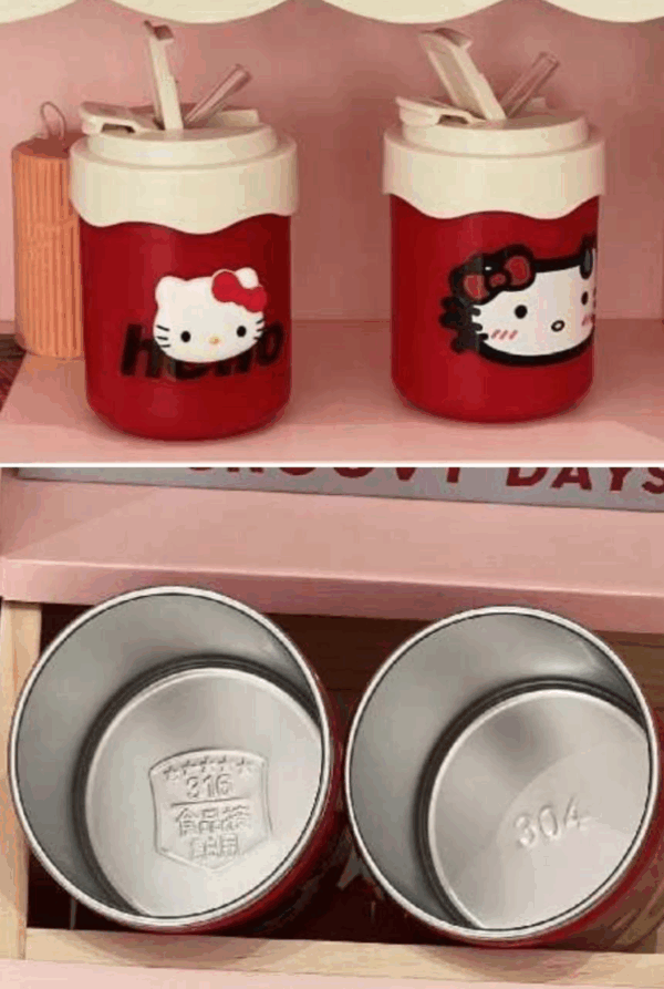 Termo acero Hello Kitty & Kuromi